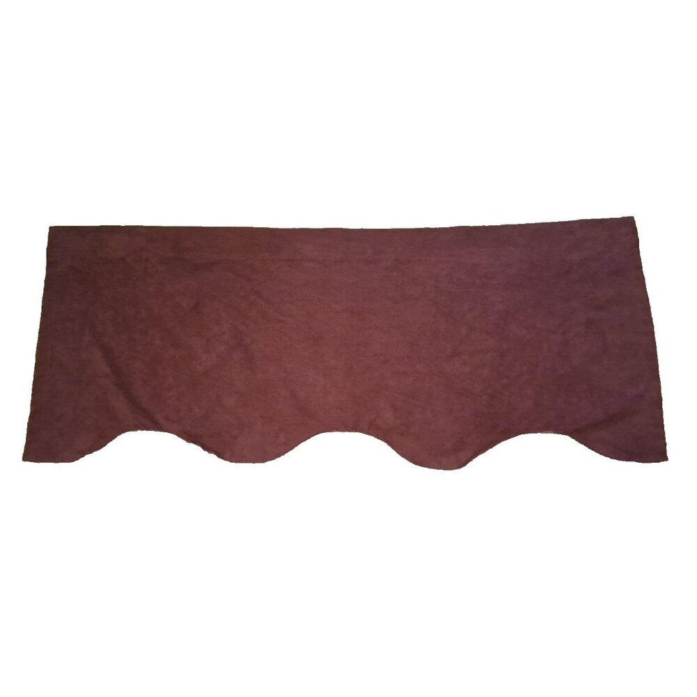 Rust Microfiber Curtain Valance Scalloped Reddish Brown Linden Street 50x20
